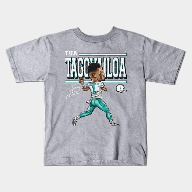 Tua Tagovailoa Miami Cartoon Kids T-Shirt by MASTER_SHAOLIN